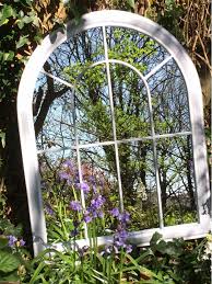 Curved Arch Top Metal Garden Mirror