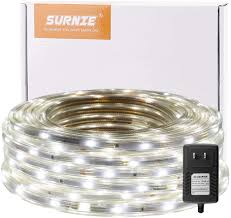 Amazon Com Surnie Rope Lights Outdoor 50ft Dimmable Waterproof Led Rope Lighting 6500k Daylight White Led Rope Lights Cuttable Strip Lihgts Outdoor Yard Bedroom Patio Christmas Indoor Home Improvement