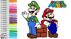Free super mario odyssey coloring pages line drawing. Super Mario Bros Coloring Book Page Mario Luigi Princess Peach Nintendo Sprinkled Donuts Youtube