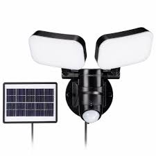 Shop Led Solar Motion Sensor Security Light Adjustable Dual Head 2 Modes Overstock 28279837