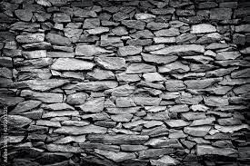 Dark Gray Or Black Slate Stone Wall