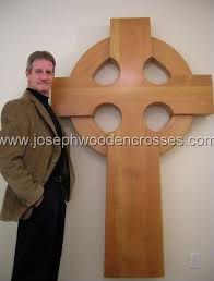 Wood Celtic Wall Cross 6 Foot Joseph
