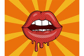 retro pop art mouth comic vine