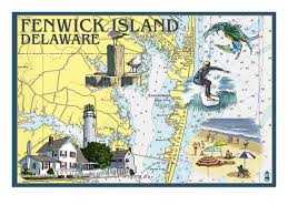 Fenwick Island Delaware Nautical Chart Art Print By Lantern Press Art Com