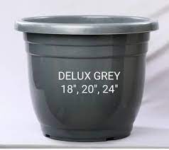 Grey Round Garden Plastic Pot 24 Inch