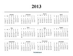 2013 Yearly Calendar Under Fontanacountryinn Com