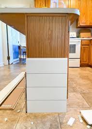 how to shiplap a kitchen island with