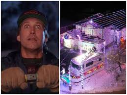 Ceramic round ornaments product id: Man Re Creates National Lampoon S Christmas Vacation Griswold Lights