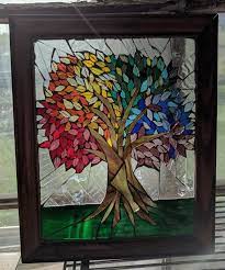 Rainbow Tree Stained Glass Mosaic