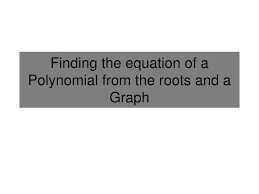 Finding The Equation Of A Polynomial