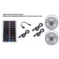 solar powered two fan system 2 hanging