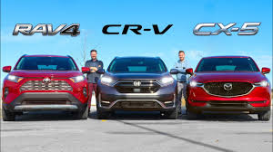 They have exactly the width as each other, and the rav4 is less than an inch taller than the crv is. 2020 Toyota Rav4 Vs Honda Cr V Vs Mazda Cx 5 Crossover Fight Youtube