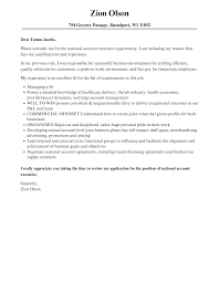 national account executive cover letter