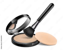 face compact makeup powder with brush
