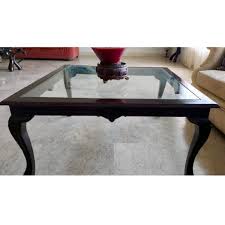 Glass Center Table With One Side Table