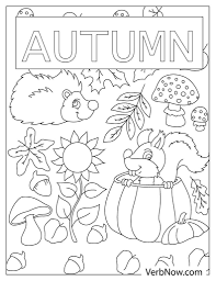 free autumn coloring pages book for
