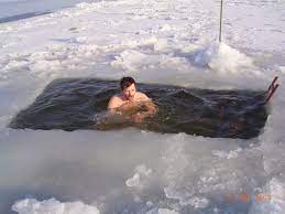 Butt-Naked Ice Swimming - SkyAboveUs