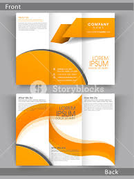 Tri Fold Business Flyer Template Or Brochure In Orange And