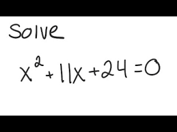 Quadratic Equation Solve X 2 11x