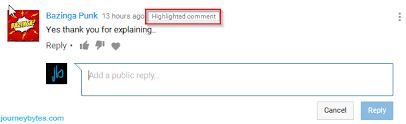 What are Highlighted Comments in YouTube? | Journey Bytes