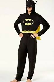 Mens Batman Union Suit Zip Up Pjs Size Large Pajamas One