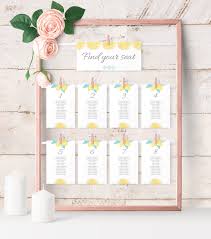 Lemon Seating Chart Cards Template Wedding Seating Chart