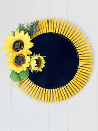 sunflower clothespin wreath single