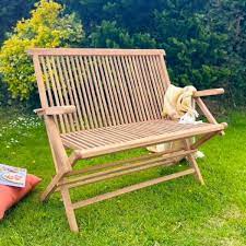 Folding Garden Bench Teak Wood Zaza Homes