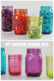 Diy Craft Bright Colorful Mason Jars