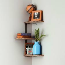 Rustic Wood Corner Shelf Home Display