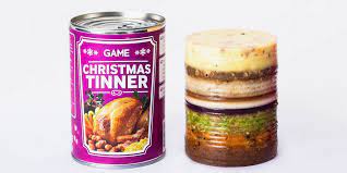 I keep a pile of cellophane bags and raffia all set, to connect 'em up and give them out. Christmas Tinner Is The Dinner In A Can You Never Knew You Needed