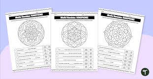 Phone Mandala Flower Worksheets