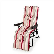 Garden Recliner Chair Tubular Steel Red