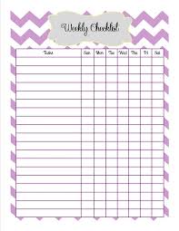 Weekly Checklist Printable Old Post From Old Blog With Printable