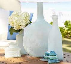 Sea Glass Decor Glass Jar Table Lamp