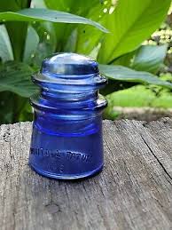 Vintage Small Glass Insulator Cobalt