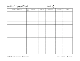 Student Homework Planner Printable Template Best Ideas On For Weekly