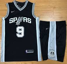 Real San Antonio Clothing Spurs 9 Tony Parker Black A Set