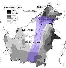 Annual Rainfall Pattern In Borneo And Zones Of