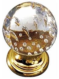 Richelieu Brass Glass Etched Knob 25mm