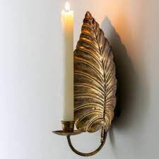Golden Leaf Wall Sconce Candle Holder