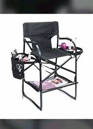 black portable makeup chair