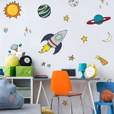 Hand Drawn Space Wall Sticker Set Space