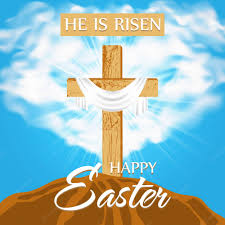 Premium Vector | Happy easter. religious design with a wooden cross on  calvary in rays of divine light and blue sky.