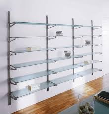 Modular Wall Bookcase Glass Shelves