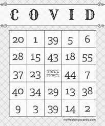 Font size may vary on one card depending on the length of the word. C O V I D Bingo