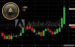 Ark Cryptocurrency Coin Candlestick Trading Chart Background