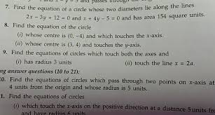7 Find The Equation Of A Circle Whose