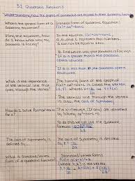 Quadratics Math Notes Math Notebooks