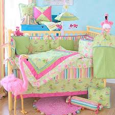 flamingo paradise baby bedding and